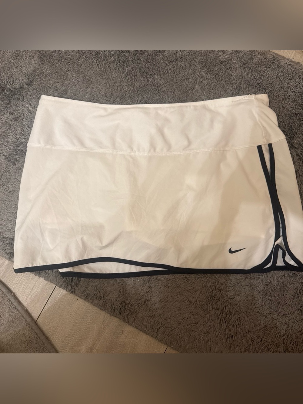Nike White Mini Skort with Black Trim